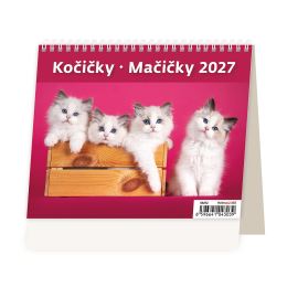 2027-es asztali naptár MiniMax Cicák/Macikák