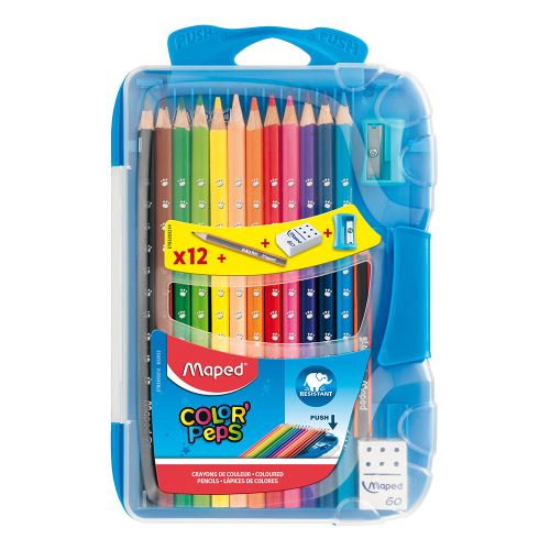 MAPED "COLOR`PEPS SMART BOX" háromszögletű zsírkréták, 12 db-os készlet