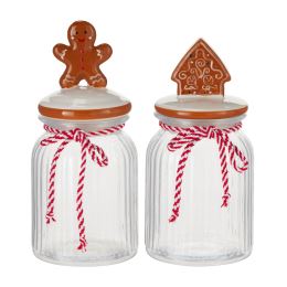 Sklenená dóza 950 ml s vianočným zdobením /1ks (1)