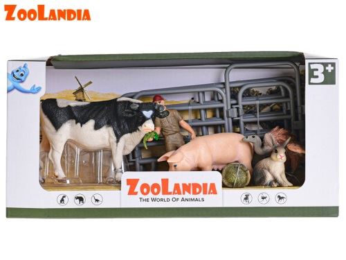Zoolandia bika állatkákkal a farmról kiegészítőkkel dobozban