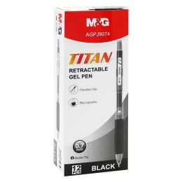 M&G TITAN visszahúzható gélhenger, hegye 0,5 mm, fekete tinta (1)