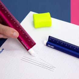 Metal touch 15 cm-es fém vonalzó + radír (3)