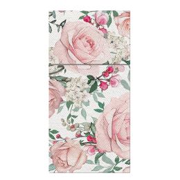 Zacskók evőeszközre PAW AIRLAID 40x40cm Gorgeous Roses, 25 db/csomag