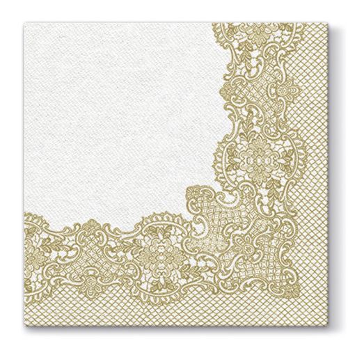 PAW AIRLAID L Szalvéta 40x40cm Royal Lace Gold