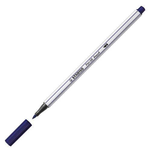 STABILO Pen 68 Brush filctoll ecsetvéggel különböző vonalszélességekhez, porosz kék