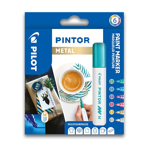 PILOT "Pintor Metall" dekorációs filctoll, 6 db-os készlet, M hegy