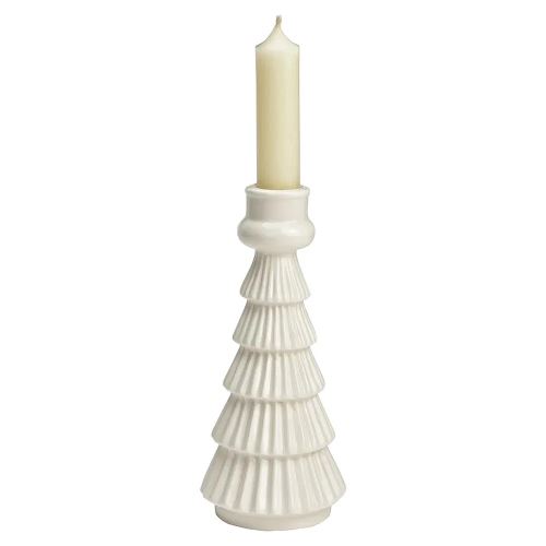 karácsonyfa gyertyatartó fehér 18 cm, kerámia