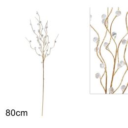 Vianočná vetvička 80 cm s akrylovými kamienkami