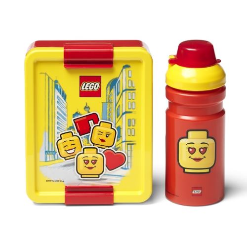 LEGO ICONIC Girl tízórai szett (kulacs és doboz) - sárga/piros