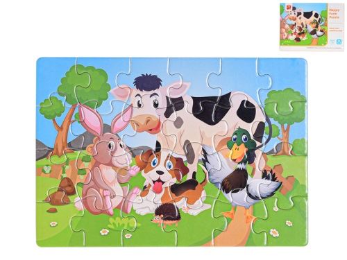 Gyerek puzzle 25x17,5 cm-es állatok, 24 darab dobozban