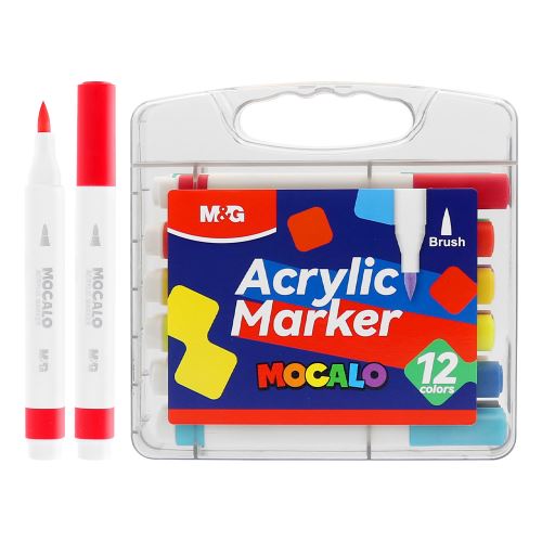 M&G MOCALO akril filctoll, ecsethegy - 12 színből álló készlet
