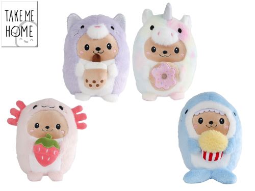 Take Me Home kawaii zvieratko plyšové 23cm s jedlom 4druhy 0m+