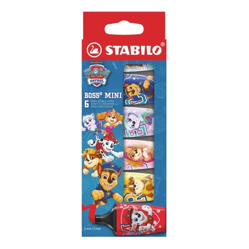 Zvýrazňovač STABILO BOSS MINI PAW Patrol (sada 6 ks)
