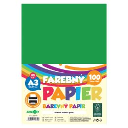 Farebný papier A3 80g/m2, bal/100 ks - zelená