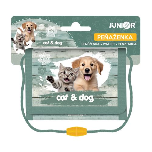 Gyermek textil pénztárca JUNIOR S8 - Cat & Dog - Macska és kutya