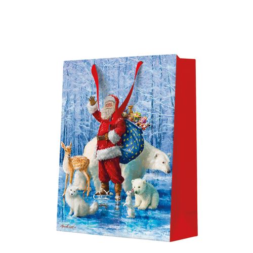 Big Gift táska - Santa Claus With Animals 30x12x41 cm