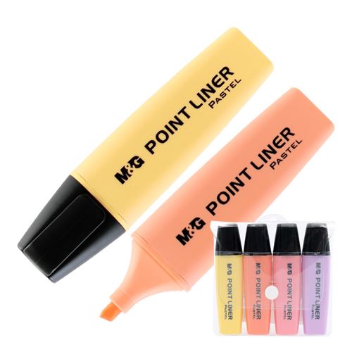 Zvýrazňovač M&G Point Liner Pastel / sada 4 ks