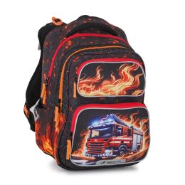 Iskolai hátizsák BagMaster Dopi 26 B + tolltartó + tasak - Tűzoltók (10)