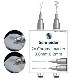 Schneider Paint-It 060 Chrome Metallic filctoll, tollhegy 0,8 és 2 mm - ezüst (2 darabos készlet)