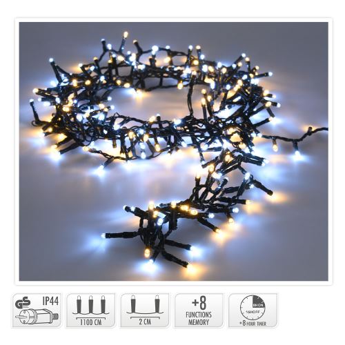 Fénylánc 560 LED fehér hideg/meleg, hossza 11 m, kültéri. használat, 230V
