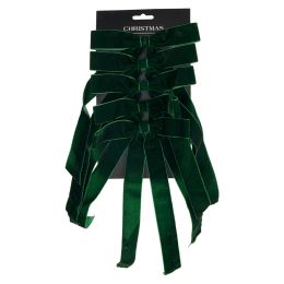 Mašľa zamatová 29 cm zelená, sada 5 ks Mašľa zamatová 29 cm zelená, sada 5 ks