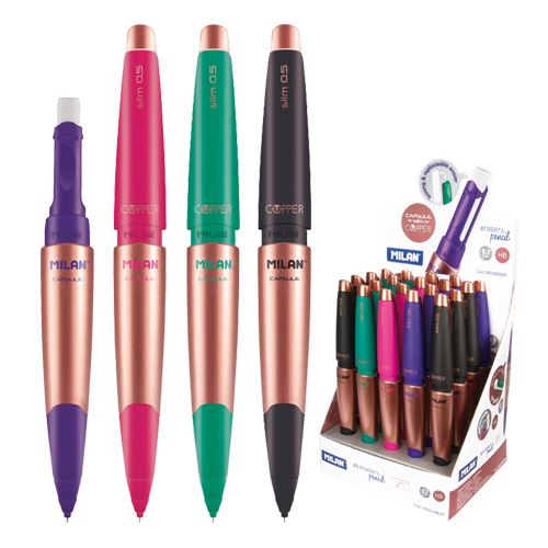 Mikro ceruza / Pentelka MILAN kapszula Réz Slim HB, 0,5 mm - színkeverék