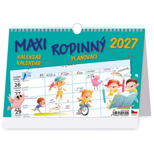 2027-es asztali naptár – MAXI CSALÁDI tervezőnaptár