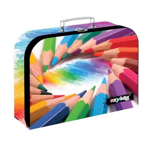 Laminált bőrönd 34 cm zsírkréta