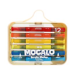 M&G MOCALO Acrylic Marker kétoldalas filctoll – 12 színből álló készlet (3)