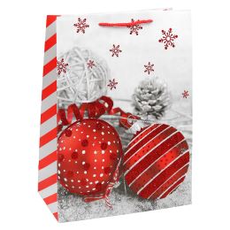 Karácsonyi ajándéktáska 23x18x10 cm (4féle mintából álló válogatás – /ár 1 db-ért) (3)