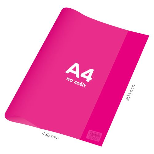 Borító notebookhoz A4 PVC 432x304 mm Neon színű - átlátszó/rózsaszínű