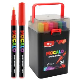 M&amp;G MOCALO akrilfilc, 1 mm-es hegy (36 színből álló készlet)