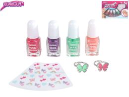 Glamour szépségszett körömlakkokkal 2ml 4db, gyűrűk 2db és köröm matricák rákban Glamour szépségszett körömlakkokkal 2ml 4db, gyűrűk 2db és köröm matricák rákban
