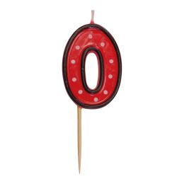 Számgyertya pálcán "0" 50mm [1 db]