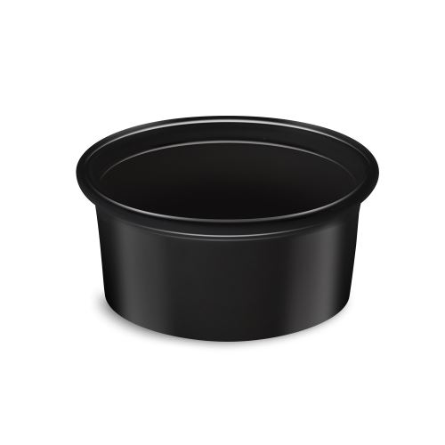 Kötszeres tál (PP) Dressingboxx fekete O70mm 80ml [50 db]