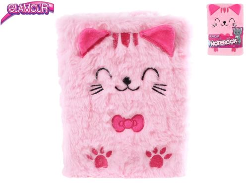 Glamour jegyzetfüzet macska plüss 15,5x2,5x21,5cm 80oldalas 12db DBX-ben