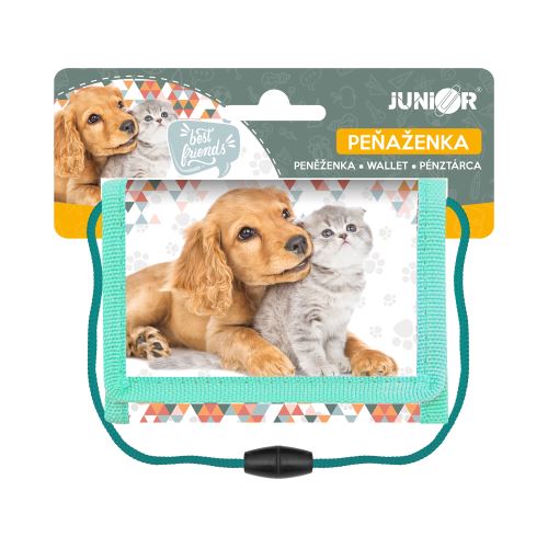 Detská textilná peňaženka - psík a mačka