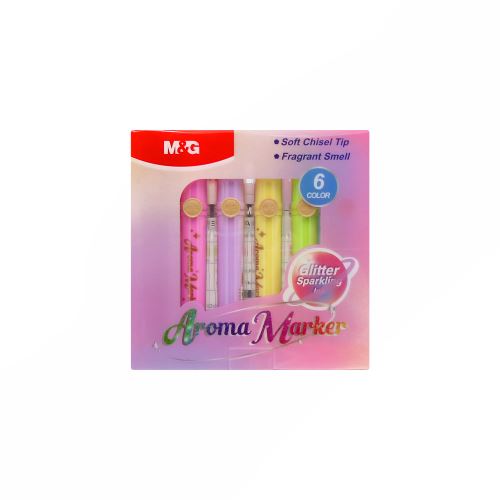 Highlighter M&G Aroma Marker Glitter (6 színből álló készlet)