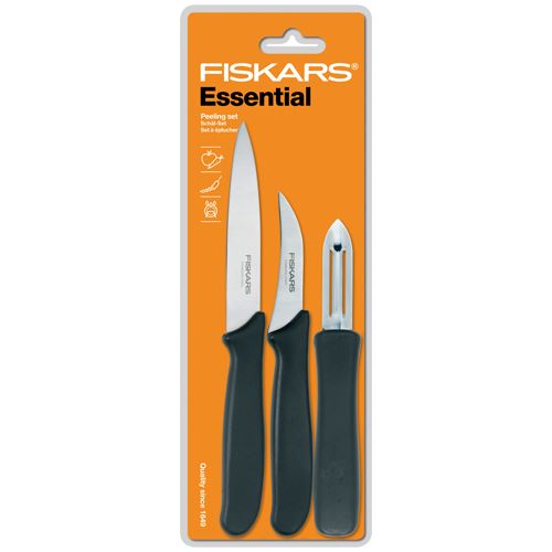Sada nožov na lúpanie Essential 3 kusová Fiskars 1024162 