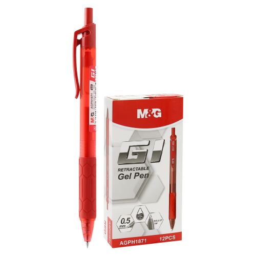 Gél toll M&G G1 (0,5 mm) - piros utántöltővel