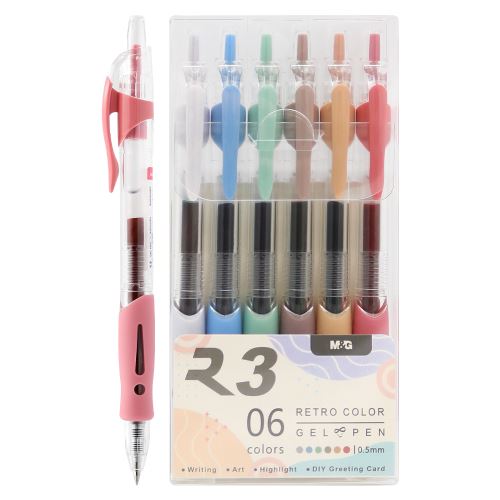 M&G Retro gélhenger, hegye 0,5 mm - 6 színből álló készlet