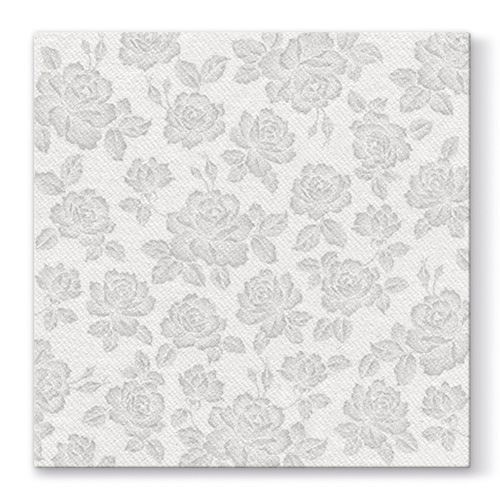 Obrúsky PAW AIRLAID L 40x40cm Subtle Roses Silver