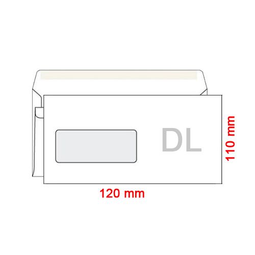 Boríték LA4 110x120 mm bal oldali ablakkal, 1000 db (22880)