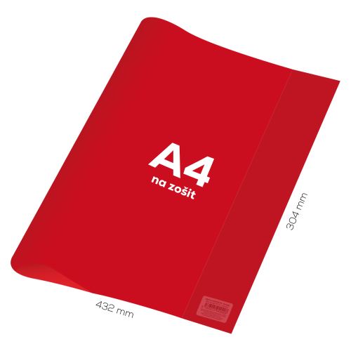 Fedél notebookhoz A4 PVC 432x304 mm - átlátszó/piros