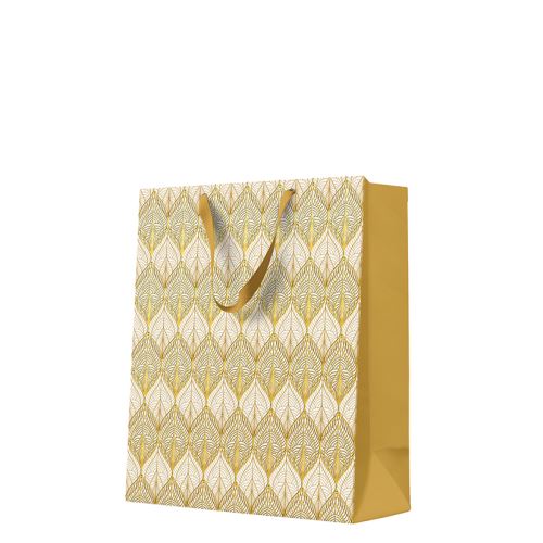Prémium ajándéktáska Ornamentális arany, nagy - 26,5x33,5x13 cm